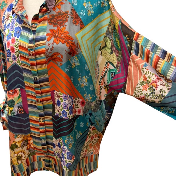 JOHNNY WAS Imagination Kari Button Down Women’s Top. Size L. NWT - Picture 10 of 16